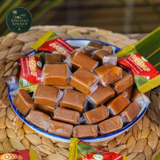 [25.06] Kẹo Dừa Sáp Cacao VICOSAP | Đặc sản Trà Vinh | Dẻo Mềm Thơm Dịu Vị Cacao (Hộp 100g)