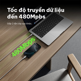Cáp sạc nhanh Belkin USB Type C - C công suất 60W vỏ dù 1M chuẩn Apple PD siêu bền truyền dữ liệu bảo hành 2 năm
