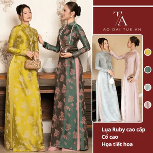 Áo Dài Truyền Thống Duyên Nhã Vải Gấm Ôm Ẻo Tôn Dáng Mặc Đi Sự Kiện, Đi Tiệc