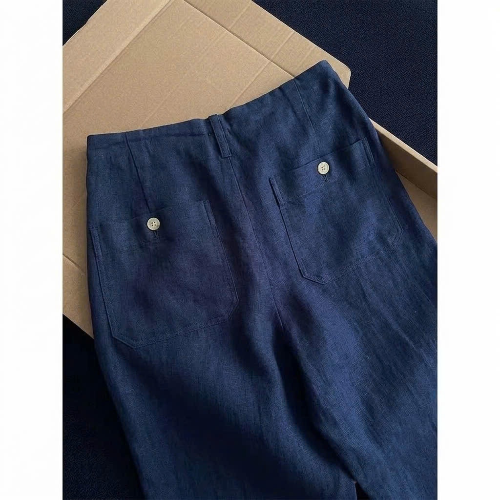 𝗡𝗼𝗿𝗮 - Quần Linen TƯNG  nữa chun dáng xuông