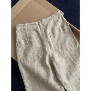 𝗡𝗼𝗿𝗮 - |LY LINEN| - Quần Linen nữa chun dáng xuông