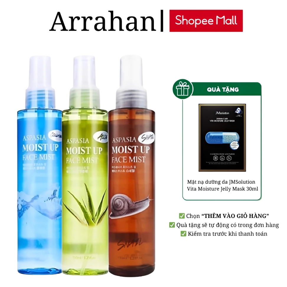 Xịt Khoáng Cấp Ẩm, Dưỡng Da Aspasia Moist Up Face Mist Hàn Quốc 150ml