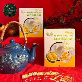 [25.06] Kẹo Dừa Sáp Sầu Riêng VICOSAP | Đặc sản Trà Vinh (Hộp 100g)