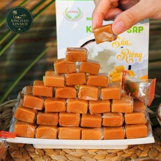 [25.06] Kẹo Dừa Sáp Sầu Riêng VICOSAP | Đặc sản Trà Vinh (Hộp 100g)