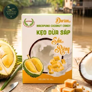 Kẹo Dừa Sáp Sầu Riêng VICOSAP | Đặc sản Trà Vinh (Hộp 100g)