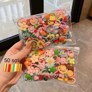 Túi 50 dây cột tóc siêu xinh cho bé mix ngẫu nhiên