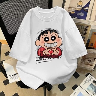 Áo Thun Phông Nam Nữ KONOVA Tay Lỡ Form Rộng In Hình Shin Tim Chất Liệu Cotton