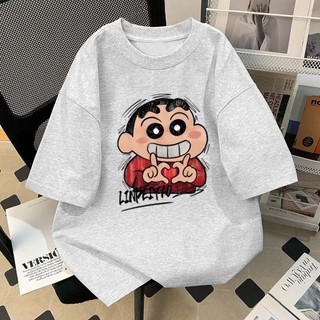 Áo Thun Phông Nam Nữ KONOVA Tay Lỡ Form Rộng In Hình Shin Tim Chất Liệu Cotton