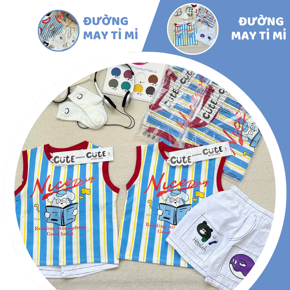 [À ƠI SHOP] C31- bộ ba lỗ chó đọc sách nice day - a201.633