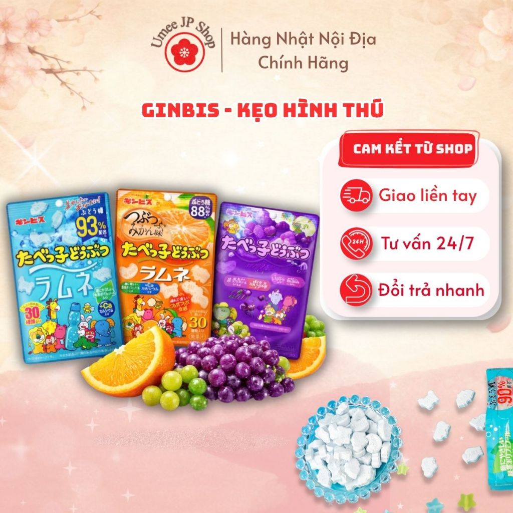 Kẹo hình thú GINBIS Nhật Bản