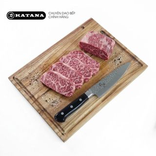 Thớt gỗ Acacia ghép ngang cao cấp KATANA loại dày 2cm KAN01 - Thớt gỗ tràm hình chữ nhật 320x240x20mm