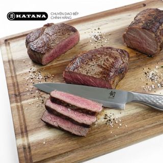 Thớt gỗ Acacia ghép ngang cao cấp KATANA loại dày 2cm KAN02 - Thớt gỗ tràm hình chữ nhật 400x300x20mm
