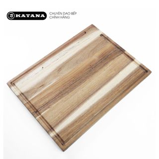 Thớt gỗ Acacia ghép ngang cao cấp KATANA loại dày 2cm KAN02 - Thớt gỗ tràm hình chữ nhật 400x300x20mm