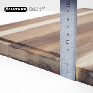 Thớt gỗ Acacia ghép ngang cao cấp KATANA loại dày 2cm KAN02 - Thớt gỗ tràm hình chữ nhật 400x300x20mm