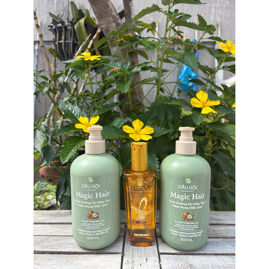 Combo 2 Chai Dầu Gội Magic Hair 500ml Tặng 1 Dưỡng Tóc L’Oreal Paris 100ml Chính Hãng