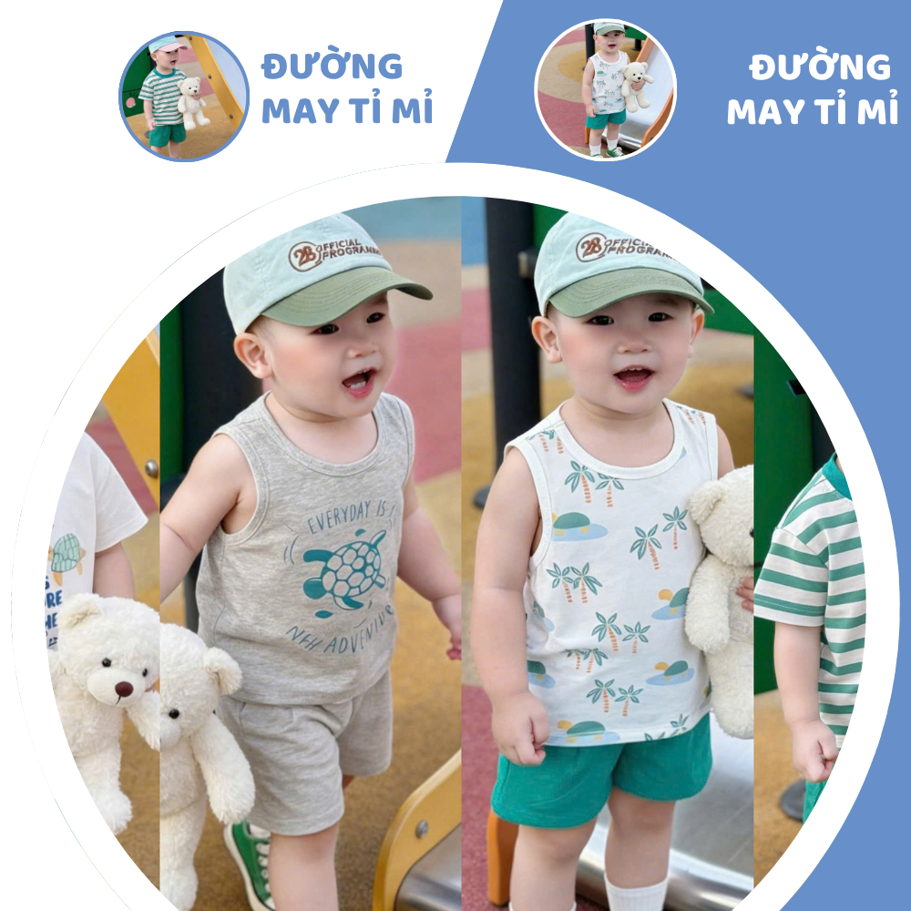 [À ƠI SHOP] B59- set 4 áo 2 quần sọc xanh- a100.364