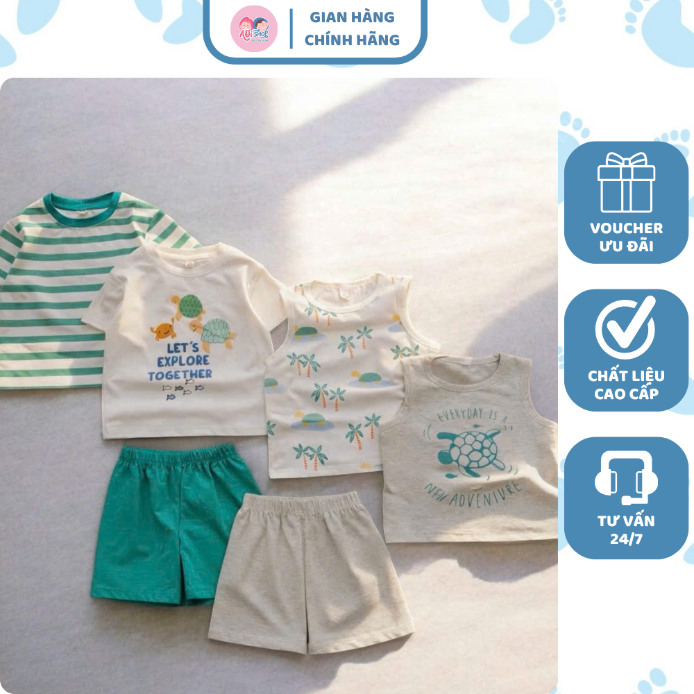 [À ƠI SHOP] B59- set 4 áo 2 quần sọc xanh- a100.364