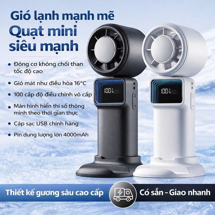 quạt cầm tay pin trâu quạt mini gió mạnh quạt cầm tay giá rẻ quạt mini văn phòng quạt cầm tay học sinh