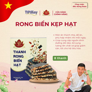 Hộp Thanh Rong Biển Kẹp Hạt 8 Thanh 144g Ăn Vặt - Chay Mặn Đều Dùng Được - TiPiKay Shop