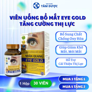 Viên Uống Bổ Mắt Nhãn Quang EYE GOLD - Giúp Giảm Mỏi Mắt, Mờ Mắt, Tăng Cường Thị Lực Hộp 30 viên
