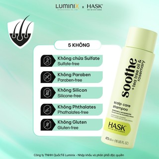 Dầu Gội HASK Tea Tree Oil+Rosemarry Chiết Xuất Tràm Trà, Hương Thảo 473ml-Làm Sạch, Kháng Khuẩn, Giảm Gàu Ngứa[34141AC]