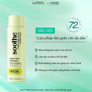Dầu Gội HASK Tea Tree Oil+Rosemarry Chiết Xuất Tràm Trà, Hương Thảo 473ml-Làm Sạch, Kháng Khuẩn, Giảm Gàu Ngứa[34141AC]