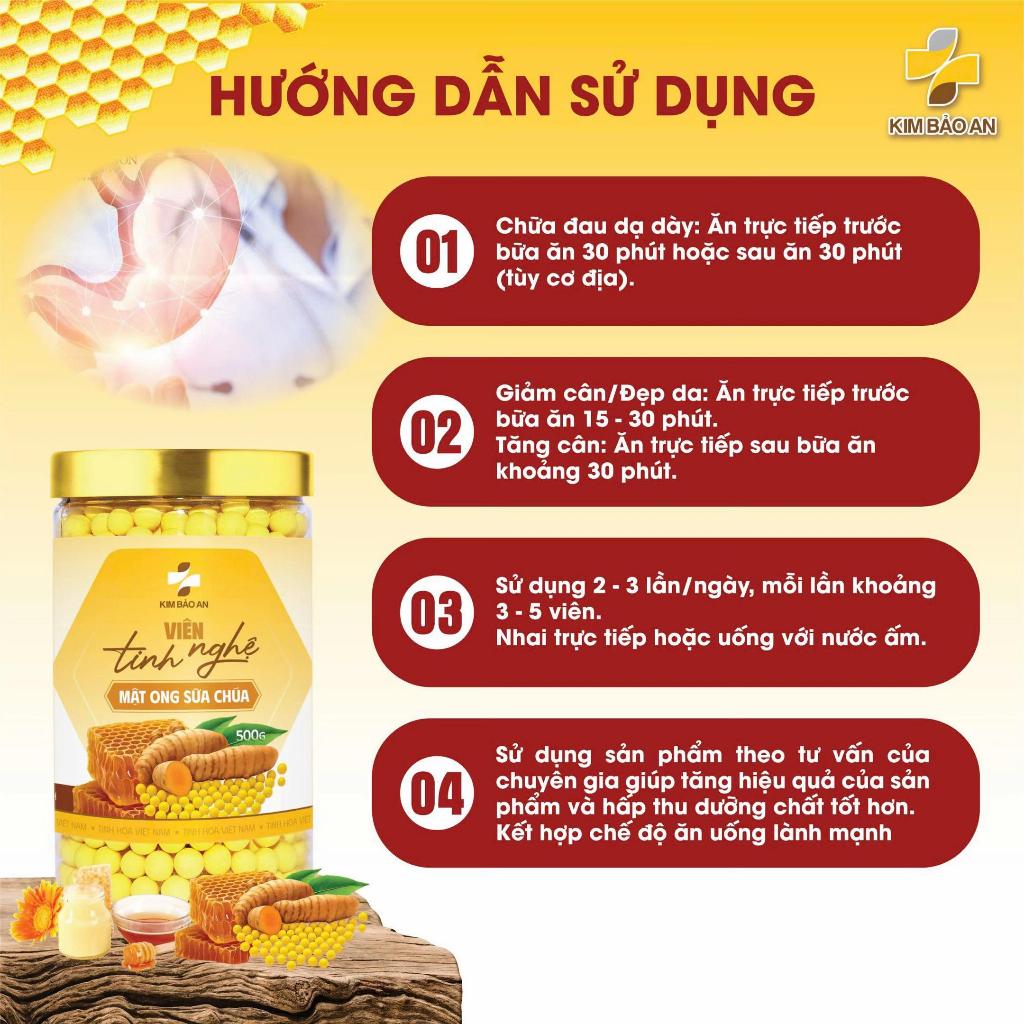 [ Hộp 330gram ] Viên Tinh Nghệ Mật Ong Sữa Chúa Giữ Trọn Dưỡng Chất Tự Nhiên