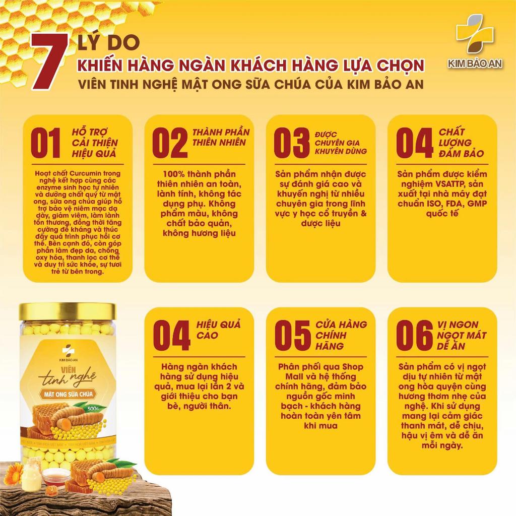 [ Hộp 330gram ] Viên Tinh Nghệ Mật Ong Sữa Chúa Giữ Trọn Dưỡng Chất Tự Nhiên