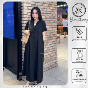 Váy suông phối ren đen - Xuananhthomay