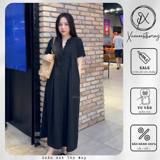 [ V10 ] Váy suông phối ren đen - Xuananhthomay