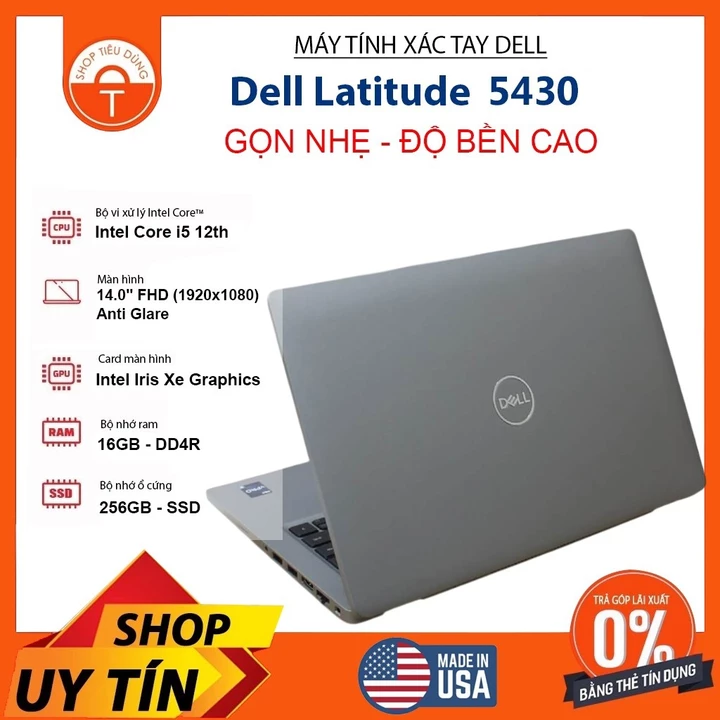 Laptop Dell Latitude 5430 Core i5 12th Ram 16Gb SSD 512Gb Màn hình 14inch FHD
