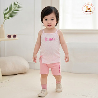 Bộ 2 Dây Bé Gái Modal 7A Cao Cấp Mềm Mại Thấm Hút Thoáng Mát Kháng Khuẩn BAMBINO 6-36 Tháng [BSB047]