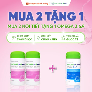 [MUA 2 Nội Tiết TẶNG Omega 369 Hoặc Vitamin E Đỏ] Viên Uống Nội Tiết Natureworks Hỗ Trợ Nội Tiết Tố