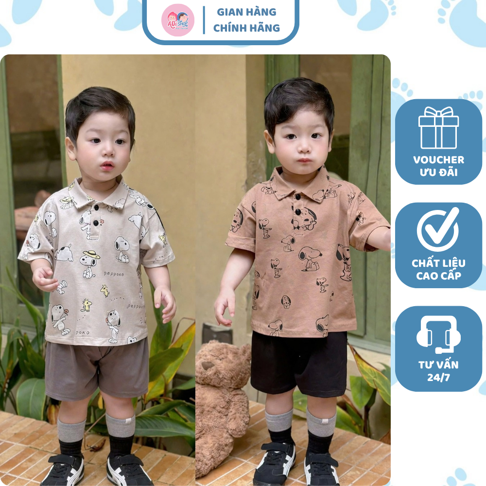 [À ƠI SHOP] N52- set 2 bộ polo chó snoppy peppoko- a100.352