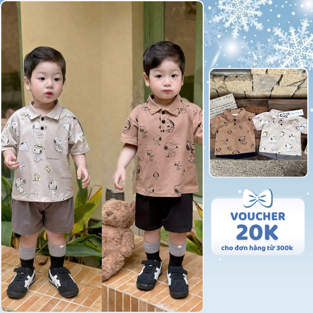 [À ƠI SHOP] N52- set 2 bộ polo chó snoppy peppoko- a100.352