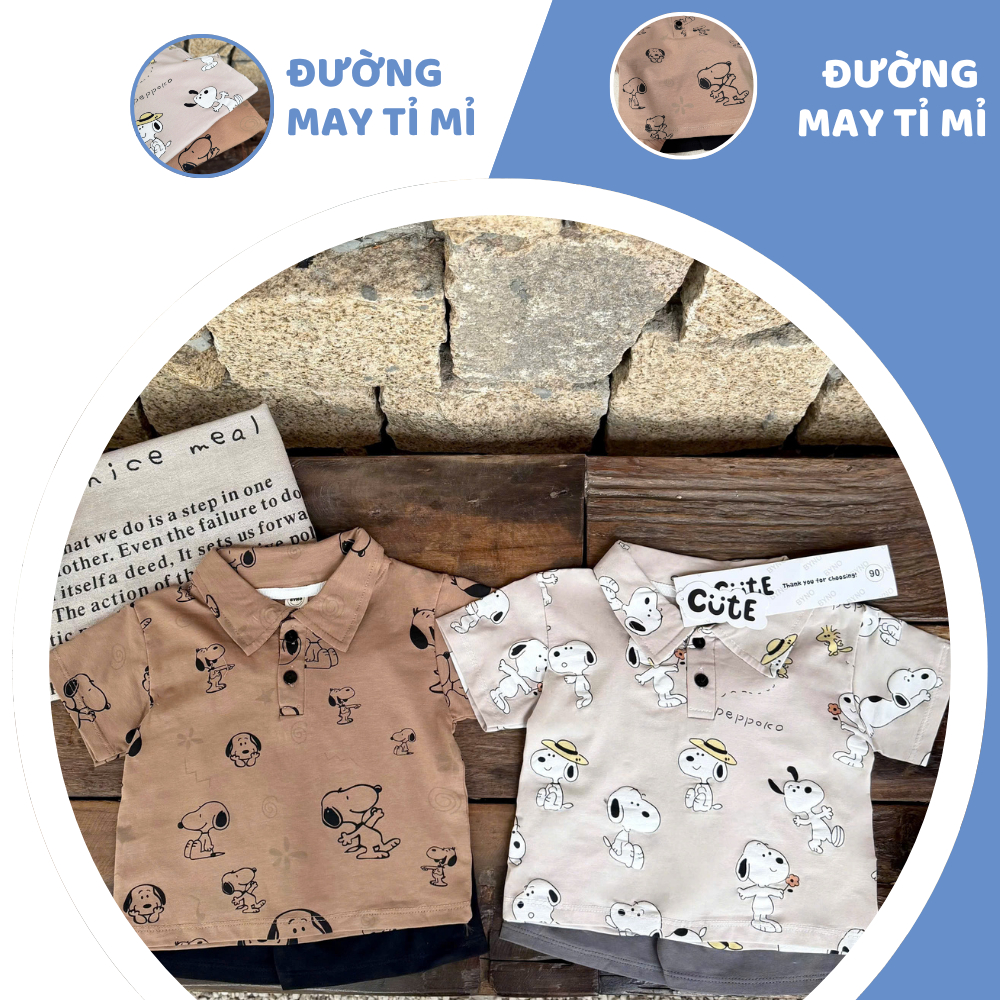 [À ƠI SHOP] N52- set 2 bộ polo chó snoppy peppoko- a100.352