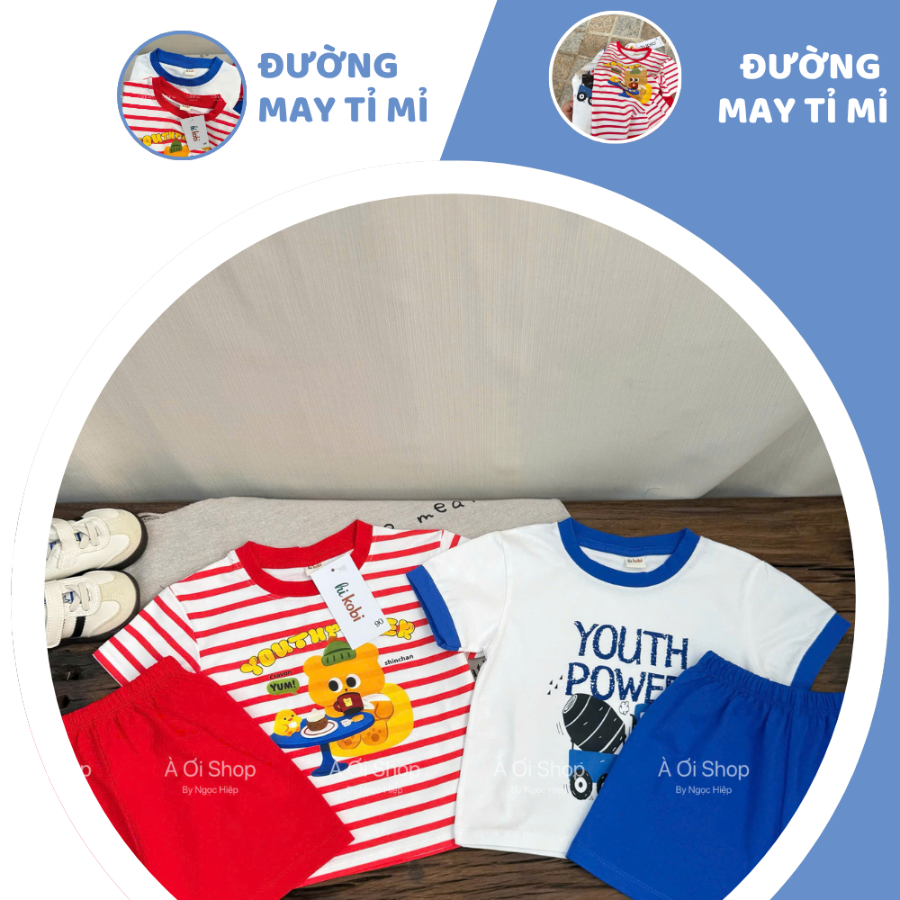 [À ƠI SHOP] A15- set 2 bộ cộc gấu ăn bánh youth power- a100.354