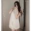 Set 2 món : Áo sát nách cổ yếm dáng suông phối khuy bọc kèm chân váy ngắn dáng A style basic thanh lịch ( hàng có sẵn)