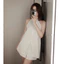 Set 2 món : Áo sát nách cổ yếm dáng suông phối khuy bọc kèm chân váy ngắn dáng A style basic thanh lịch ( hàng có sẵn)