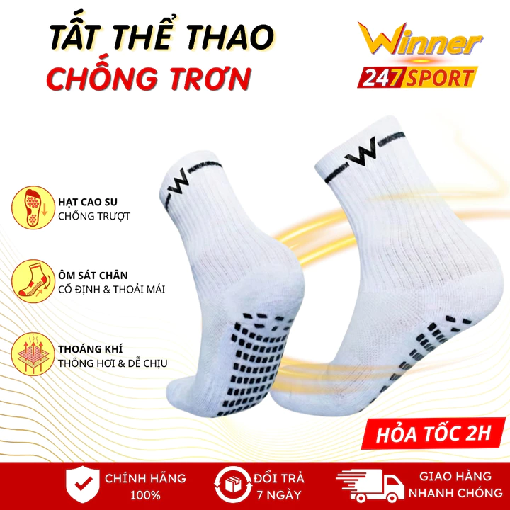 Tất đá bóng chống trơn Combo 2-3 vớ đá banh dệt kim chính hãng Winner 247sport_hn, tất chống trơn cao su non chống trượt