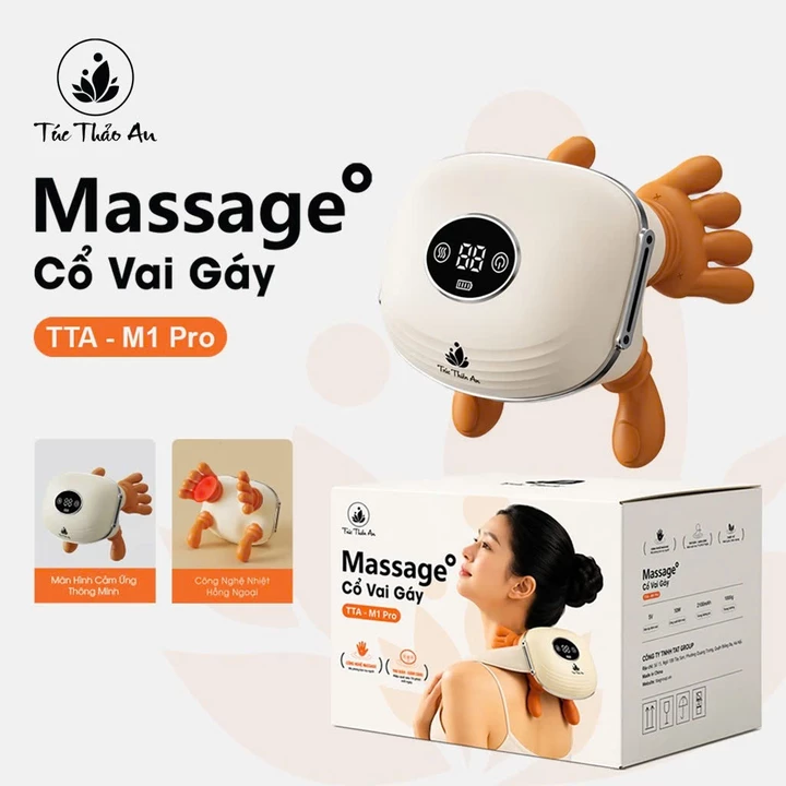 Máy Massage Bàn Tay Túc Thảo An Chườm Nóng Hồng Ngoại Massage Cổ Vai Gáy Pin Trâu Bảo Hành 24 Tháng