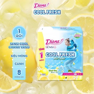 Băng vệ sinh Diana SS Cool Fresh Hương Chanh Vàng Siêu Mỏng Cánh 8+1 miếng/gói