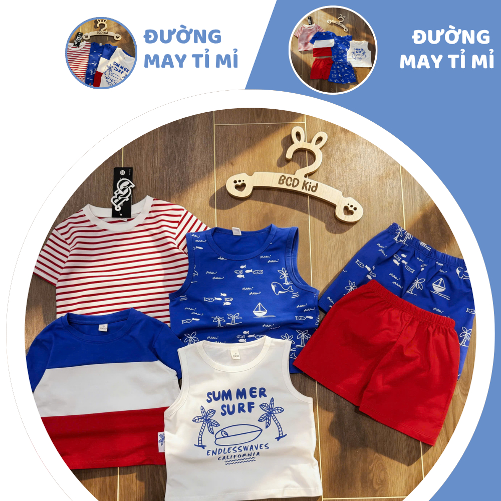 [À ƠI SHOP] A23- combo 4 áo 2 quần sọc đỏ - a100.357
