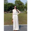 Set Áo Sát Nách Cổ Vest + Quần Ống Rộng Dây Rút Trắng Thanh Lịch – Outfit Nữ Đi Chơi, Đi Làm Mùa Hè