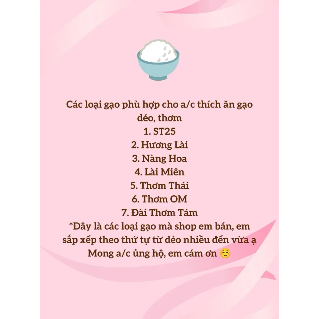 Gạo Thơm Thái - Dẻo vừa ăn, thơm, mềm cơm