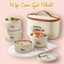 Hộp cơm giữ nhiệt văn phòng Lunch Box 4 tầng kèm túi cao cấp quay được lò vi sóng