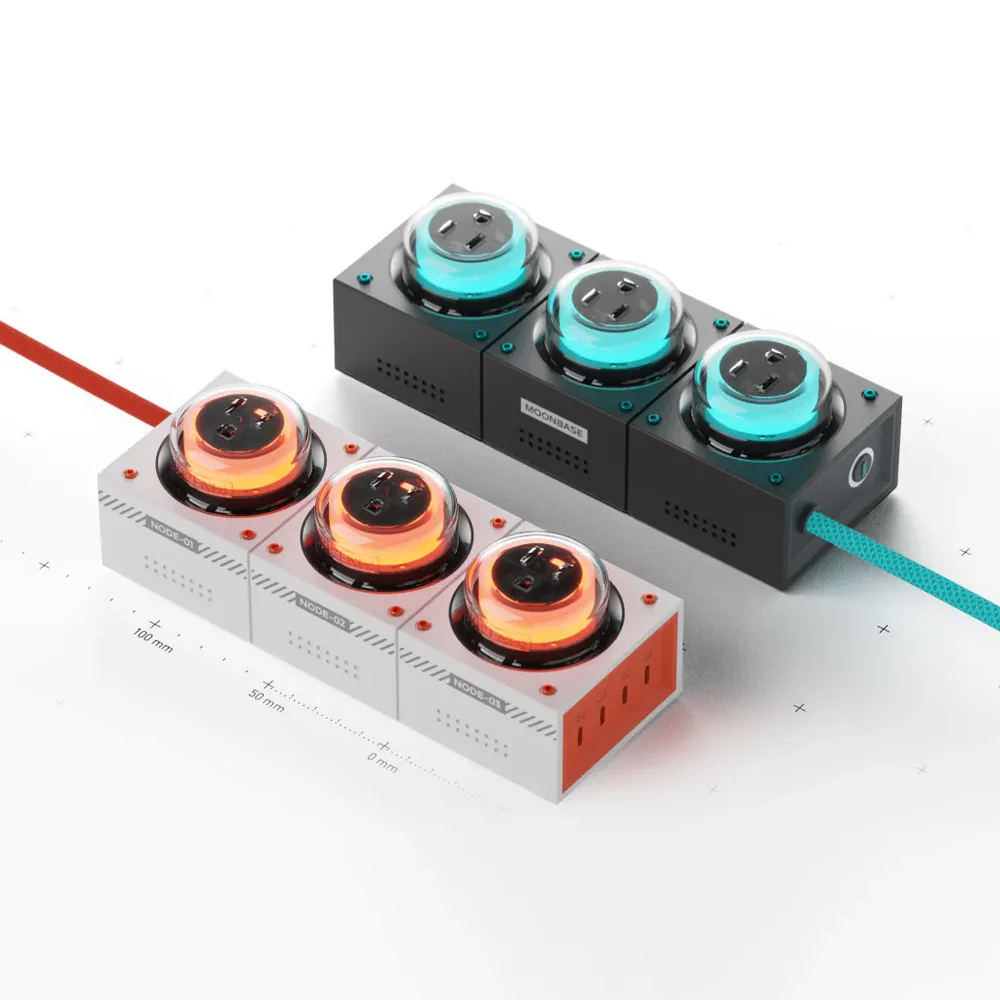Trạm Sạc Genki Moonbase GaN 240W – Hub 7in1 x 4 USB-C x 3 Ổ Điện AC | 3 Cổng Cắm An Toàn