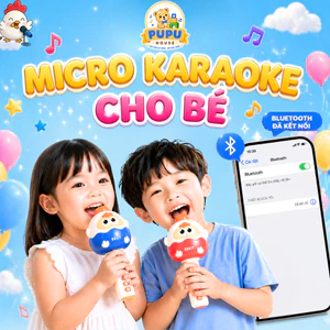 Đồ Chơi Âm Nhạc ABS Micro Không Dây Di Động Cầm Tay Trẻ Em Micro Hát Karaoke- Đồ Chơi PUPU HOUSE