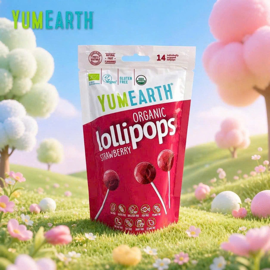 Kẹo Hữu Cơ Trái Cây Yumearth  [Lollipops-Hạt đậu- Trái Cây]