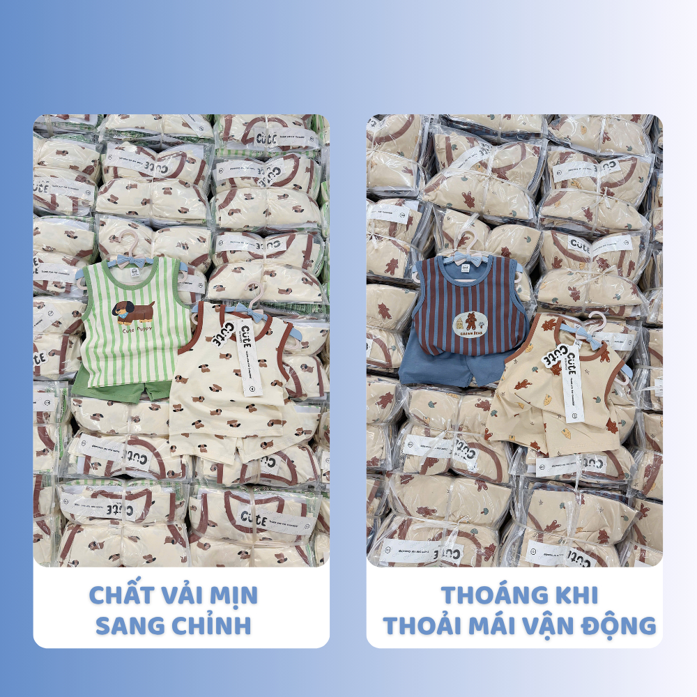 [À ƠI SHOP] A17- set 2 bộ ba lỗ gấu nâu và chó nâu - a100.355